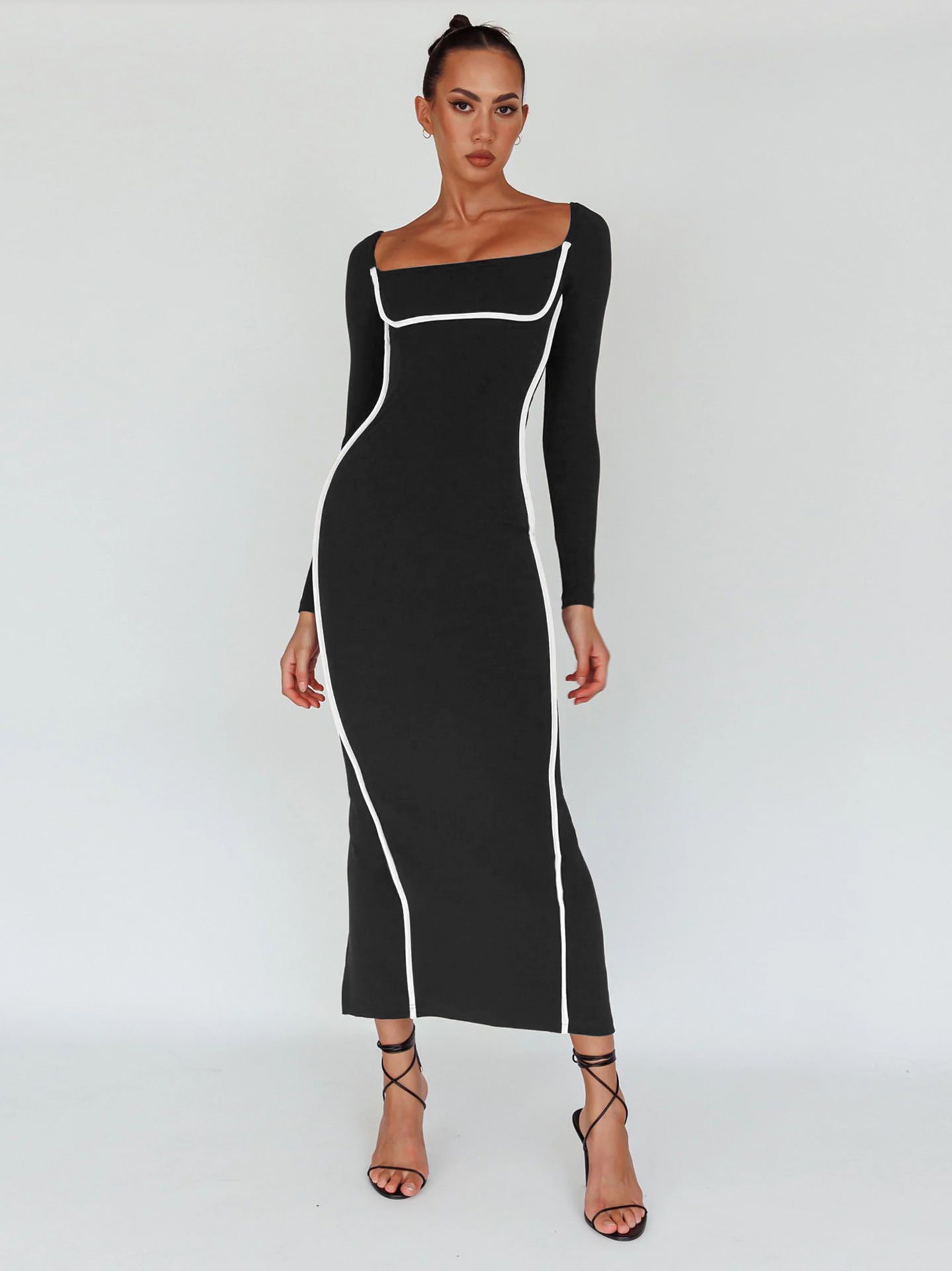 Line Play Maxi Dress