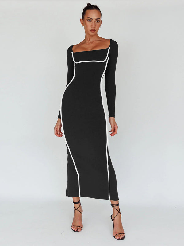 Line Play Maxi Dress