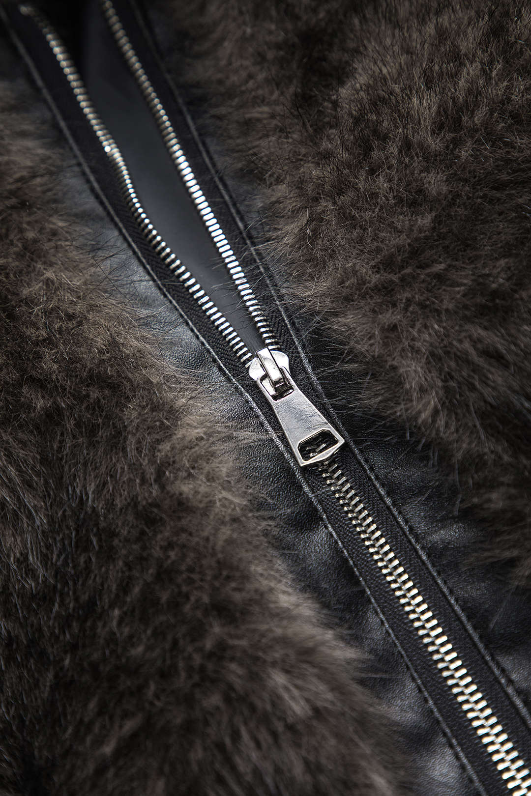 Noir Edge Faux Fur Bomber Jacket