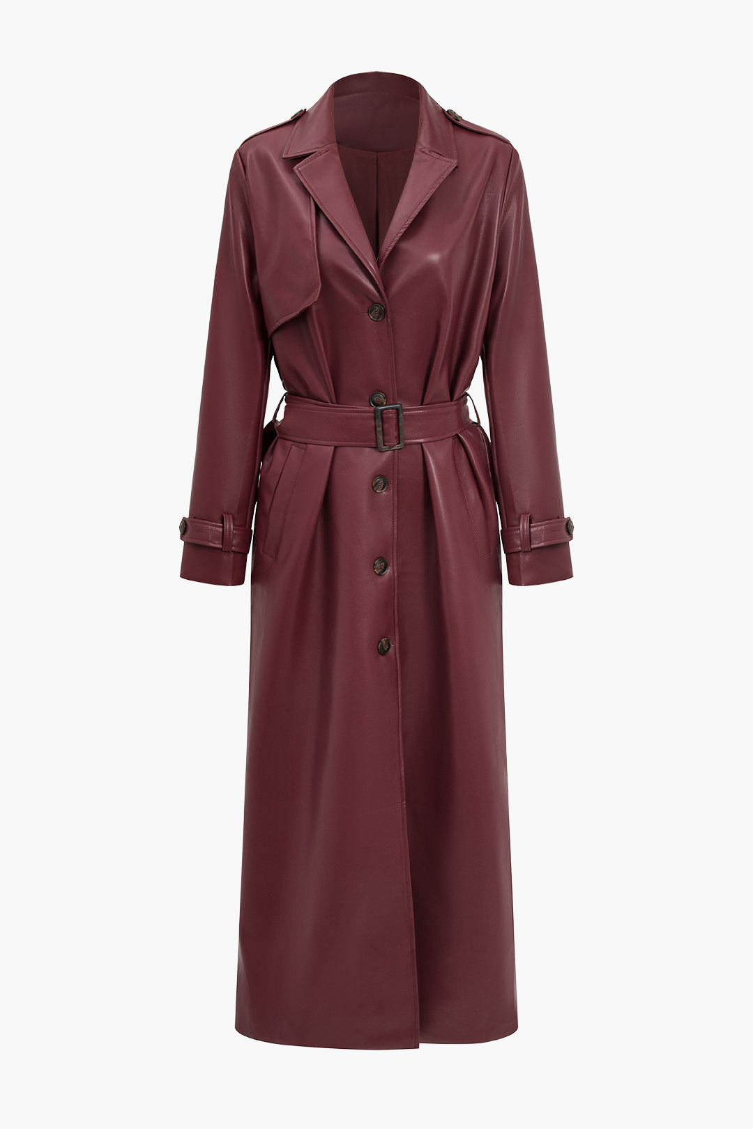 Crimson Luxe Wrap Coat