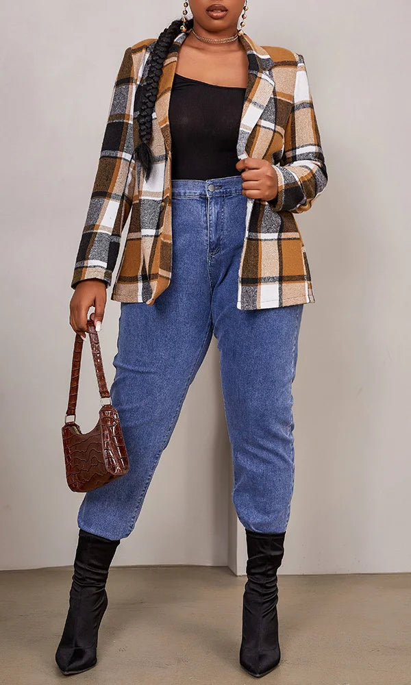 Highline Check Double-Breasted Blazer