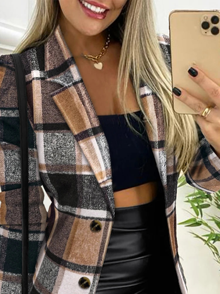 Highline Check Double-Breasted Blazer