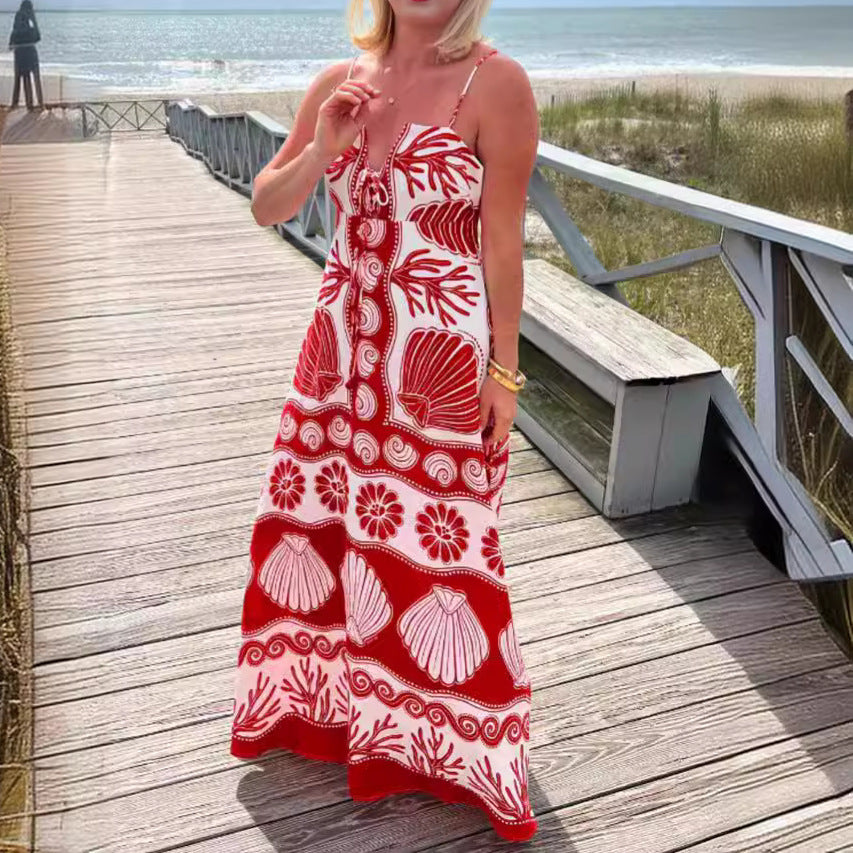 Coral Cove Embroidered Maxi Dress