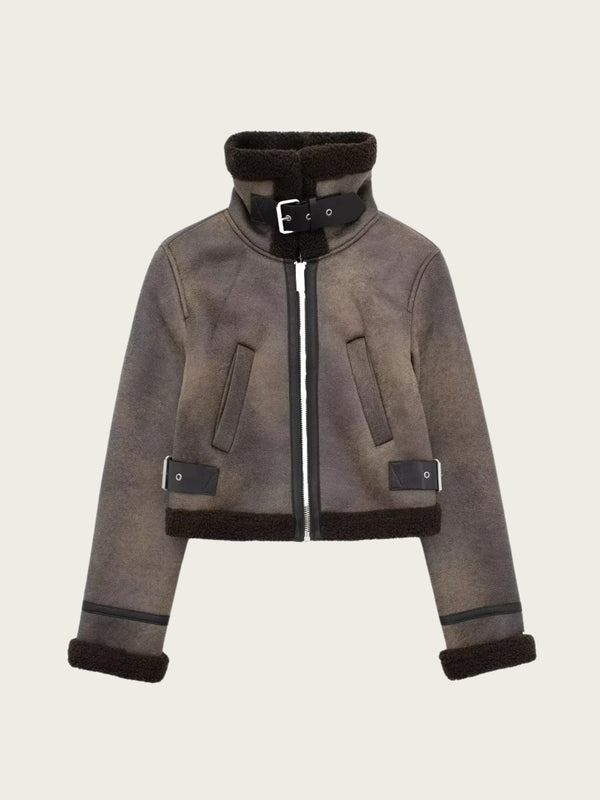 Axelle Cropped Aviator Jacket