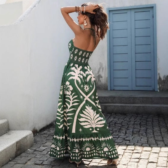 Tropica Cutout Halter Maxi Dress