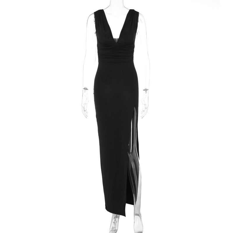 Lyra Satin Drape Maxi Dress