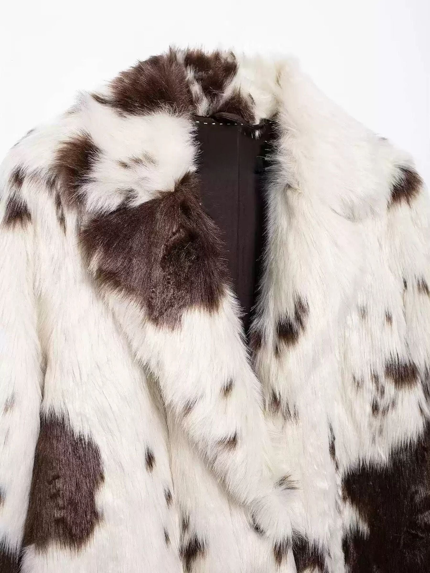 Dallas Faux Fur Cow Print Coat
