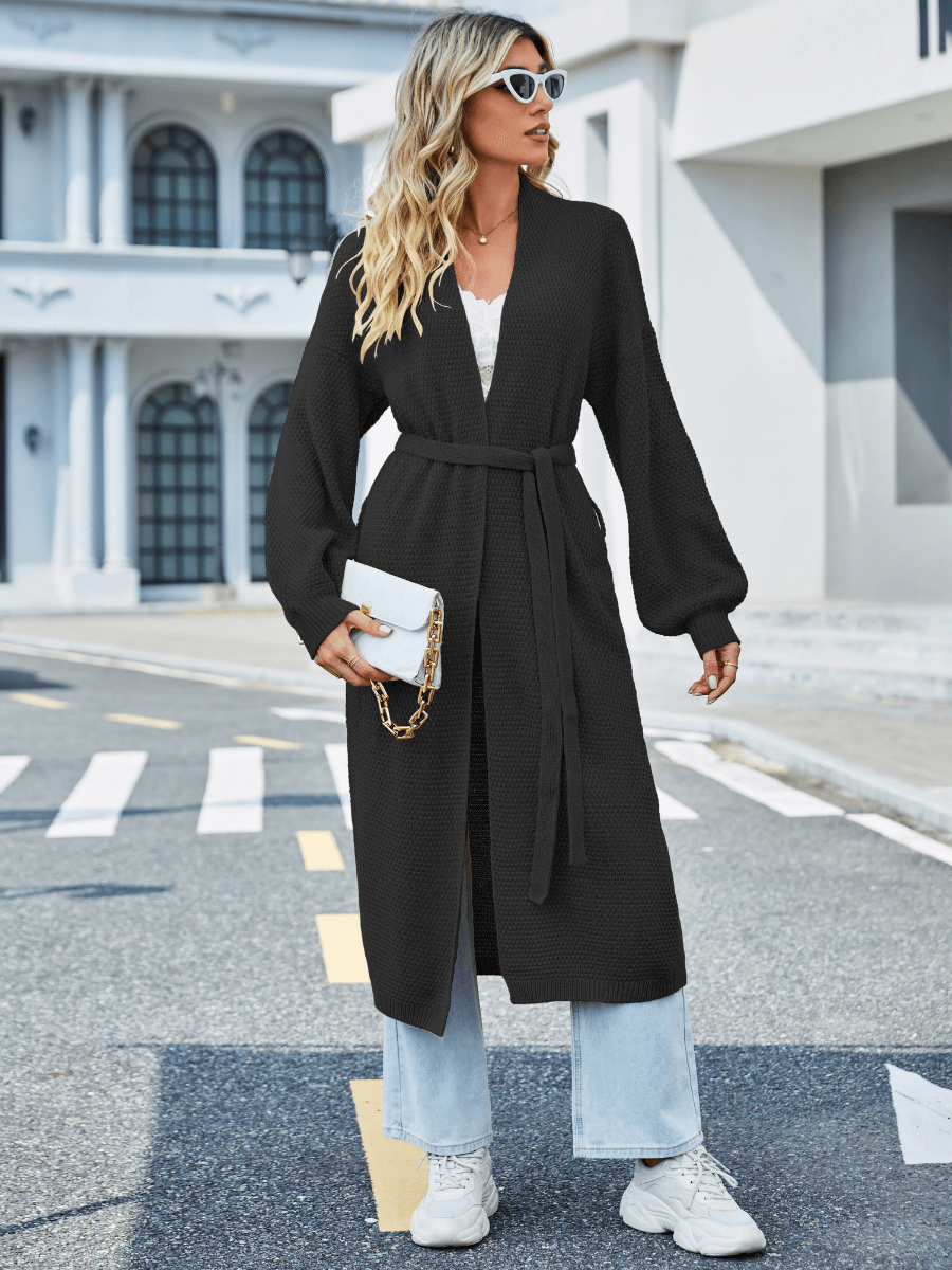 Black Skyline Drift Longline Cardigan