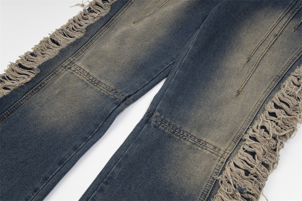 Rebel Shred Contrast Fringe Jeans
