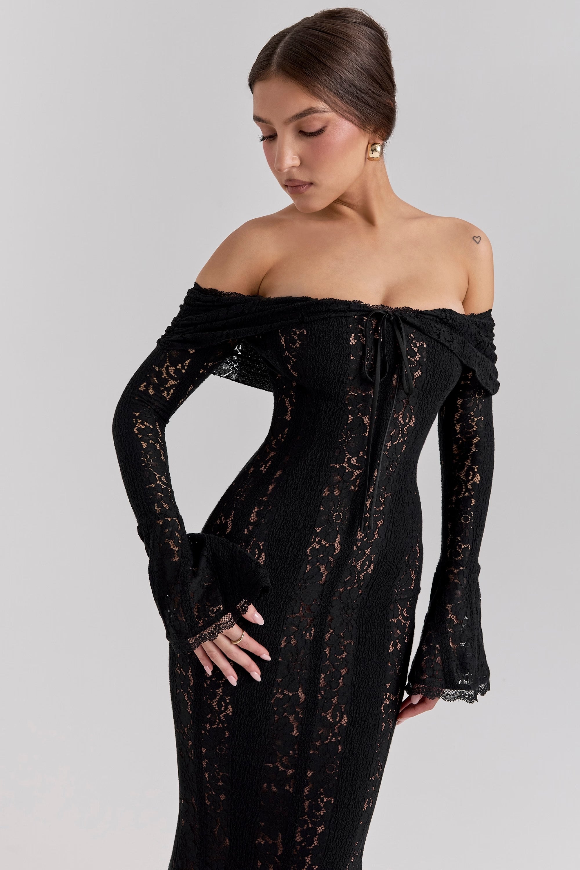 Black Rosalind Lace Maxi Dress