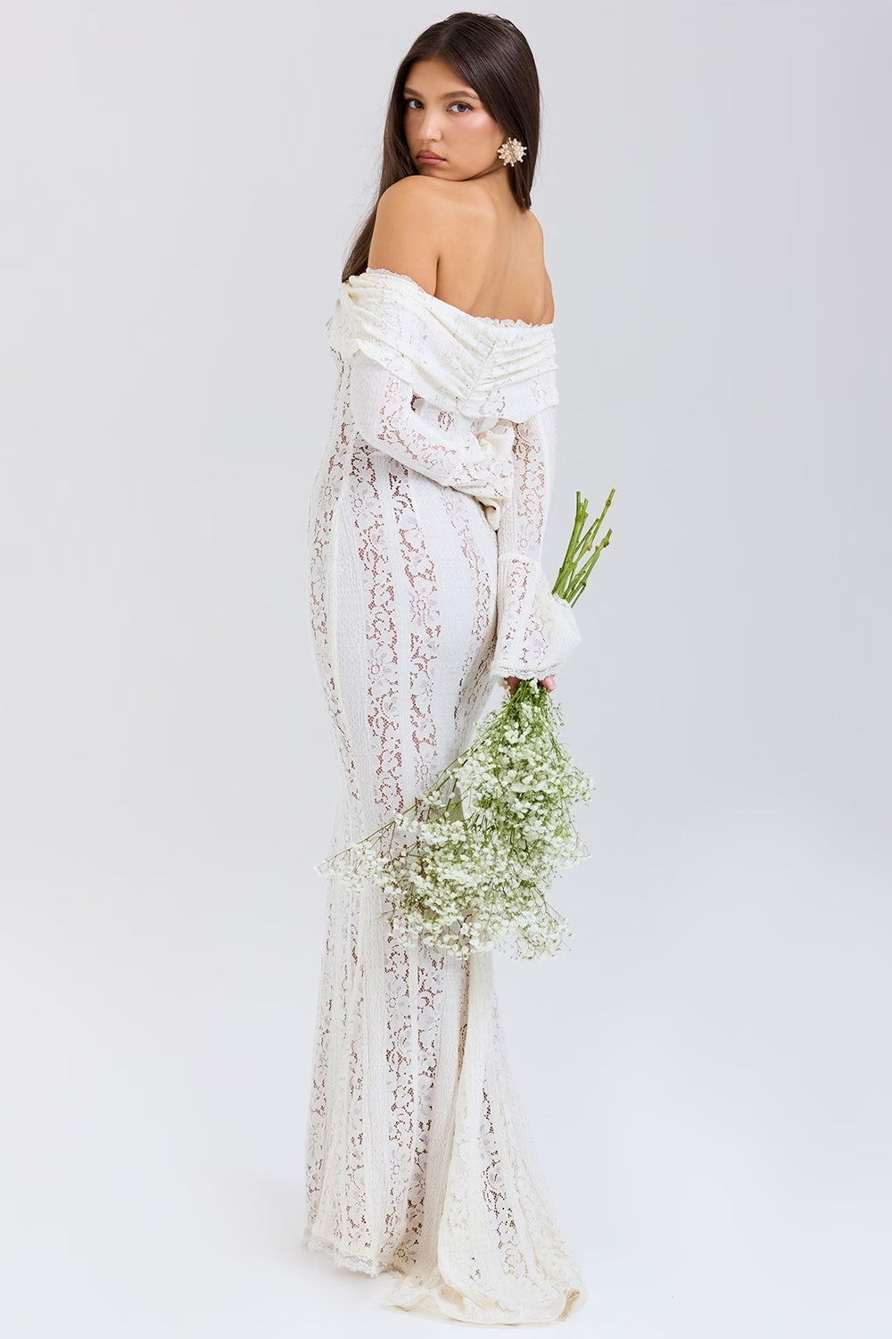 White Rosalind Lace Maxi Dress