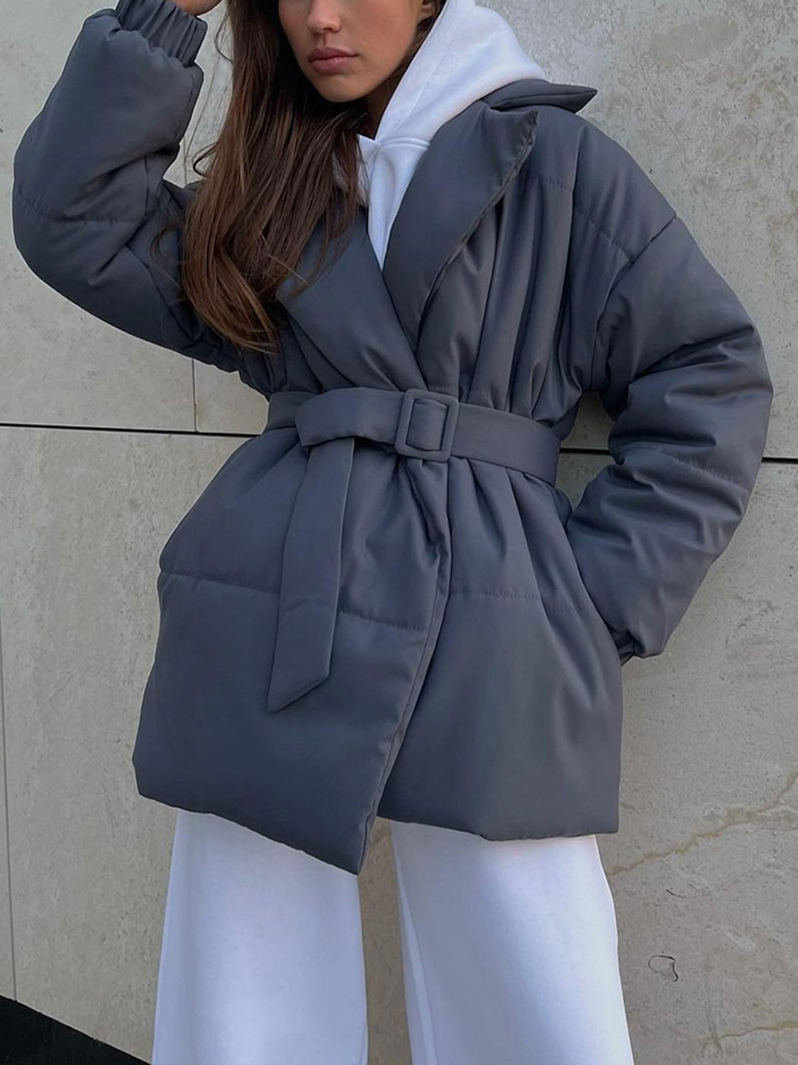 Cloudbound Belted Puffer Jacket