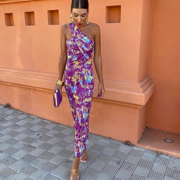 Solara Echo One-Shoulder Maxi Dress