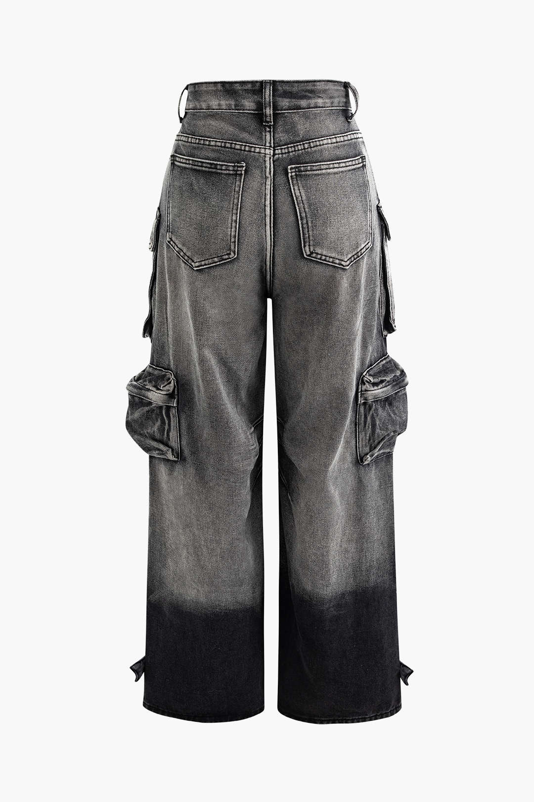 Ombre Wide-Leg Cargo Jeans