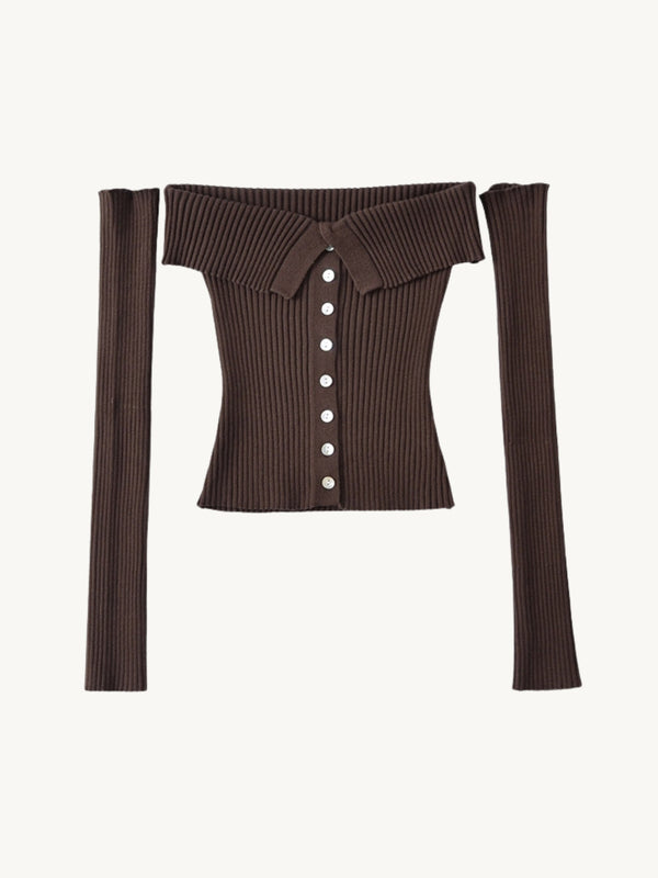 Club Muse Off-Shoulder Knit Top