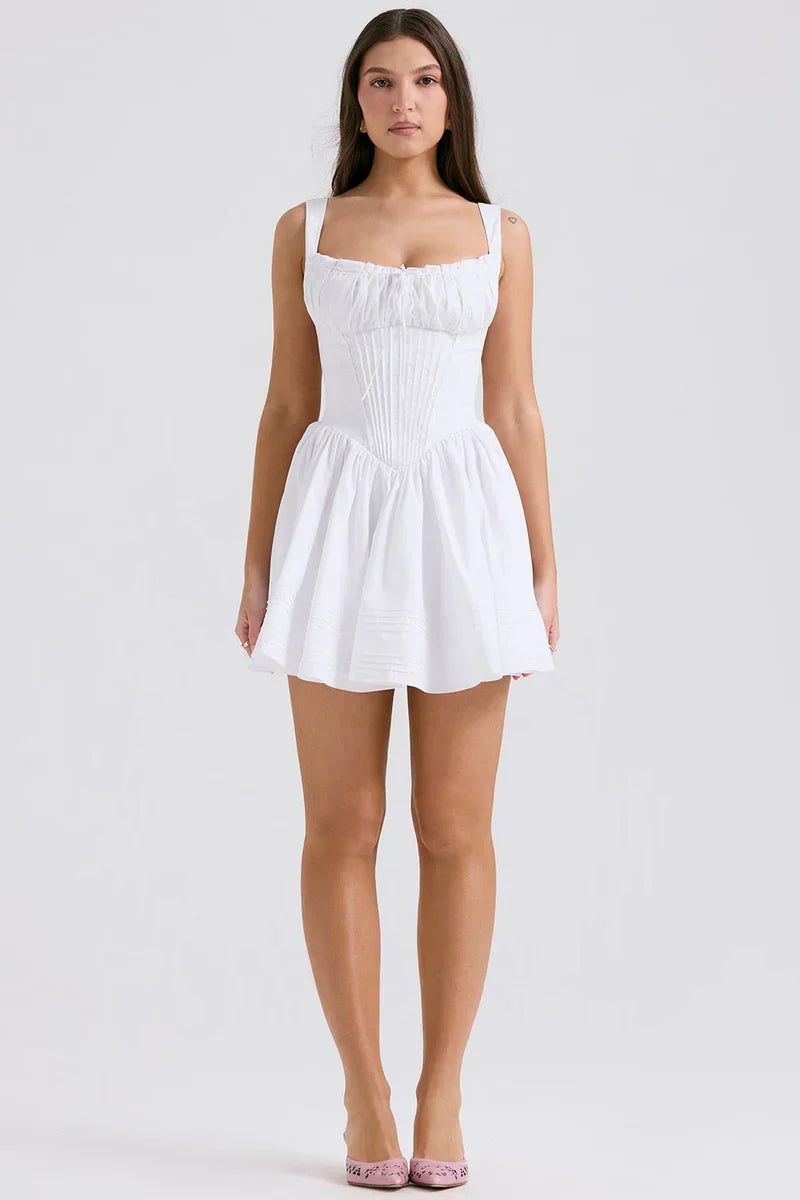 White Rhea Corset Mini Dress