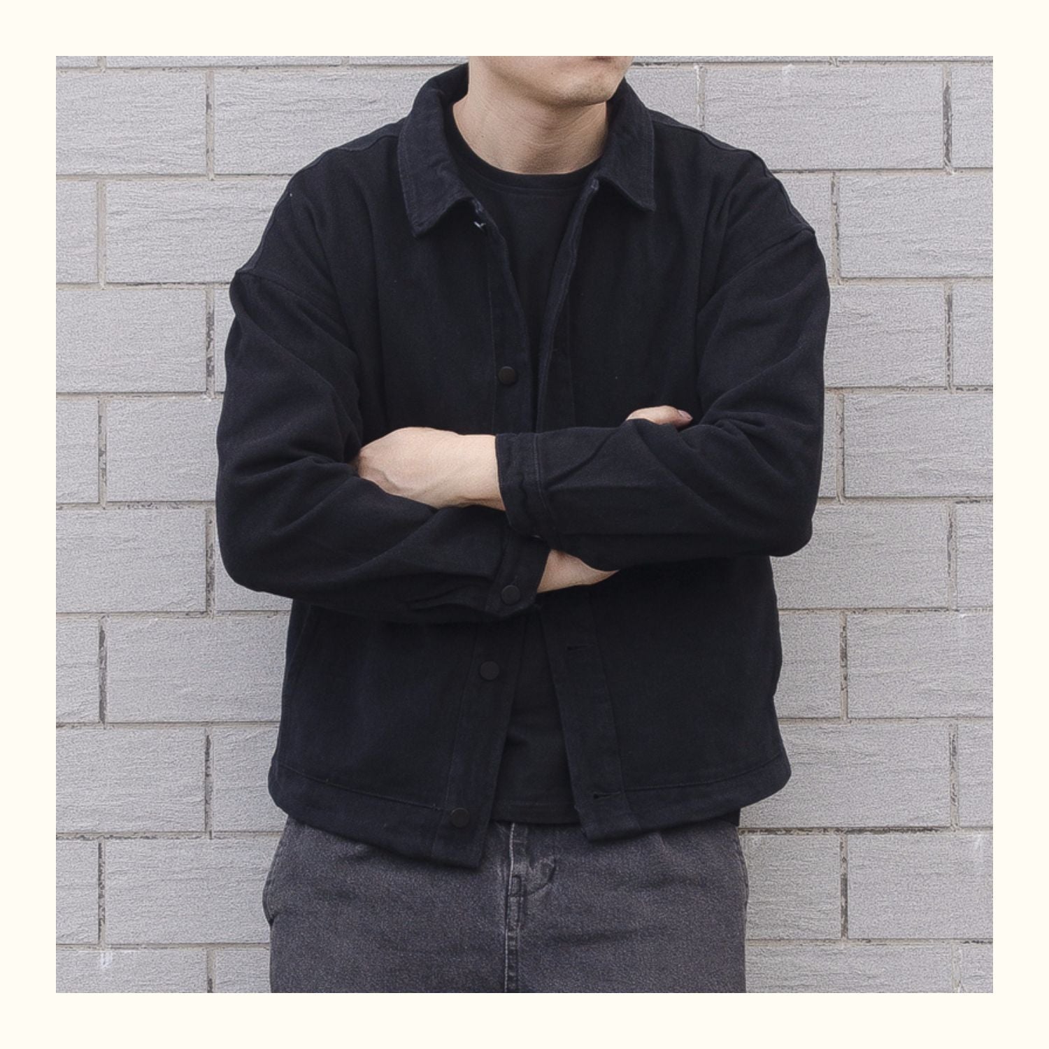 Byron Black Canvas Jacket
