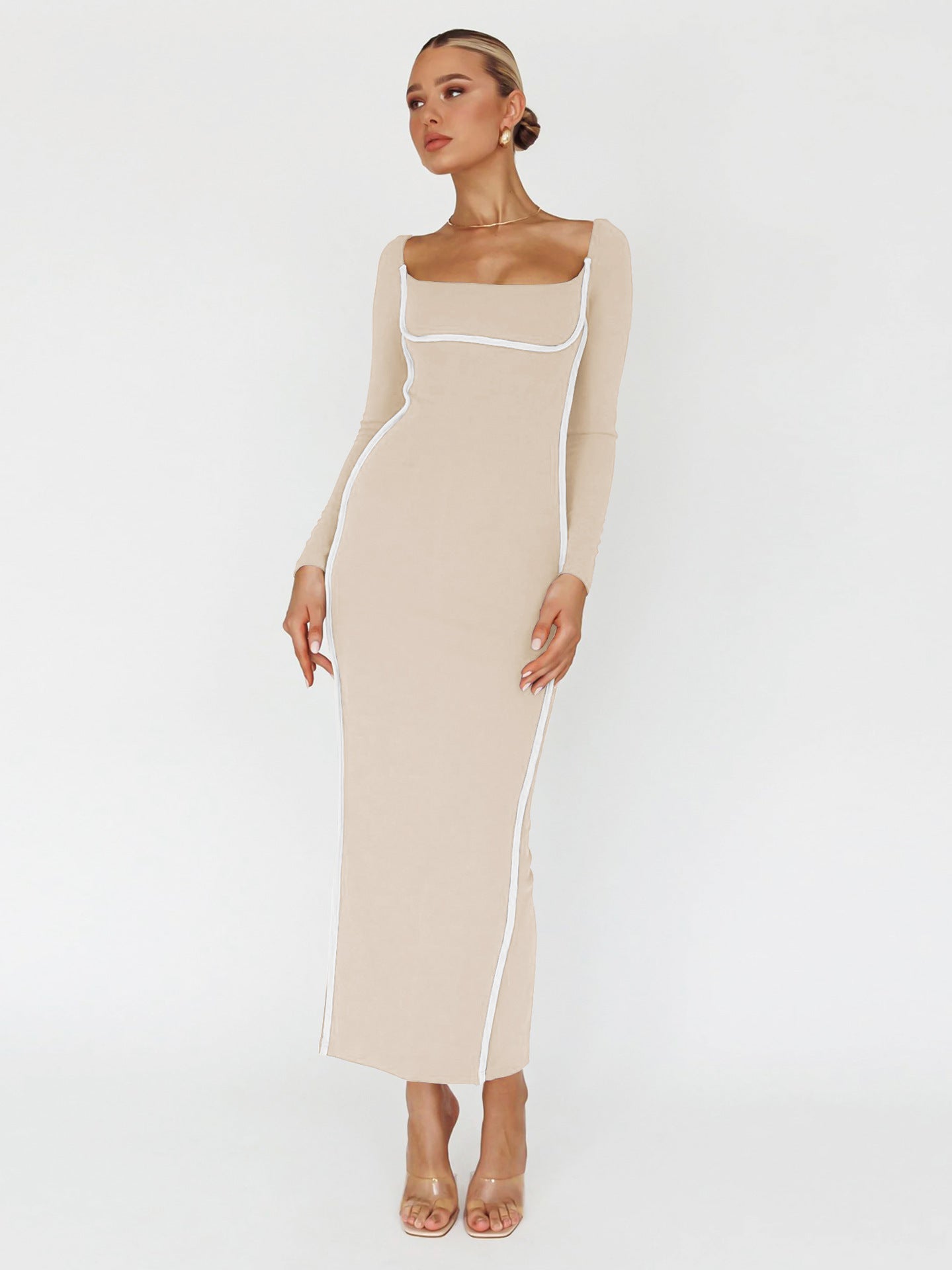 Line Play Maxi Dress