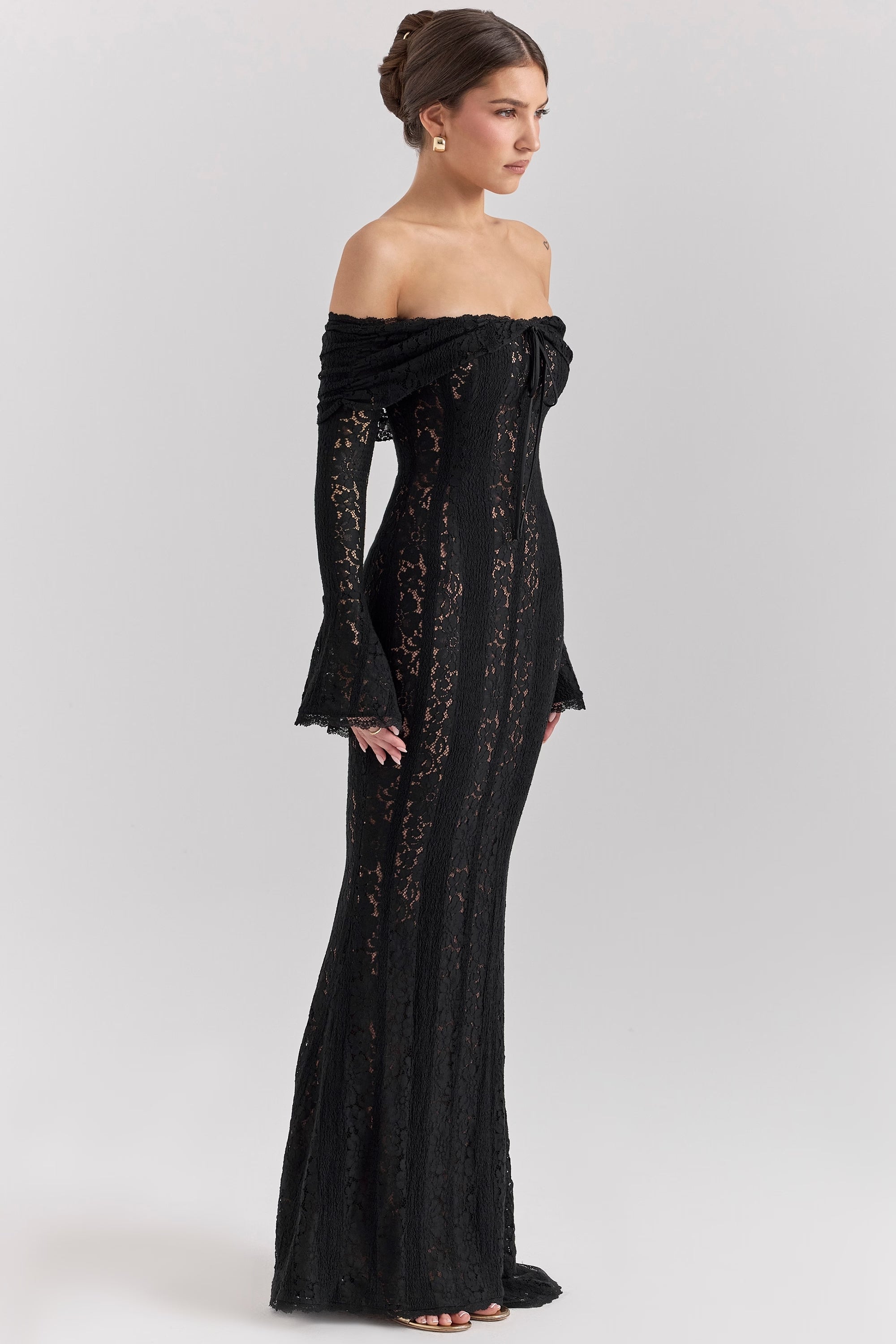 Black Rosalind Lace Maxi Dress