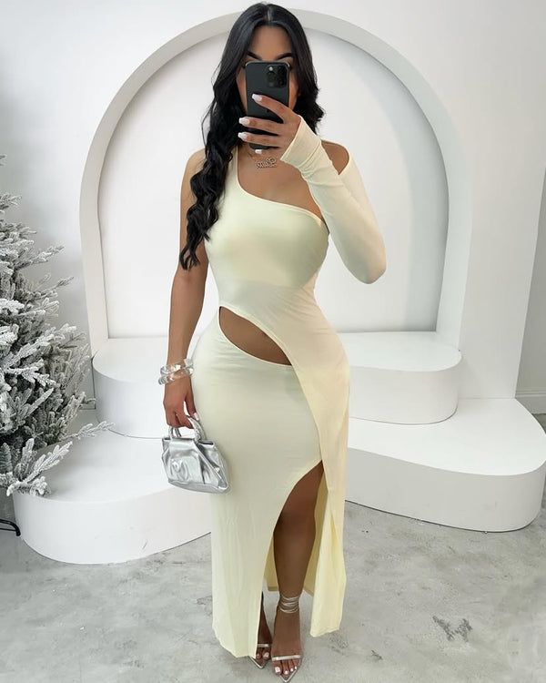 Solara One-Shoulder Cut-Out Maxi Dress