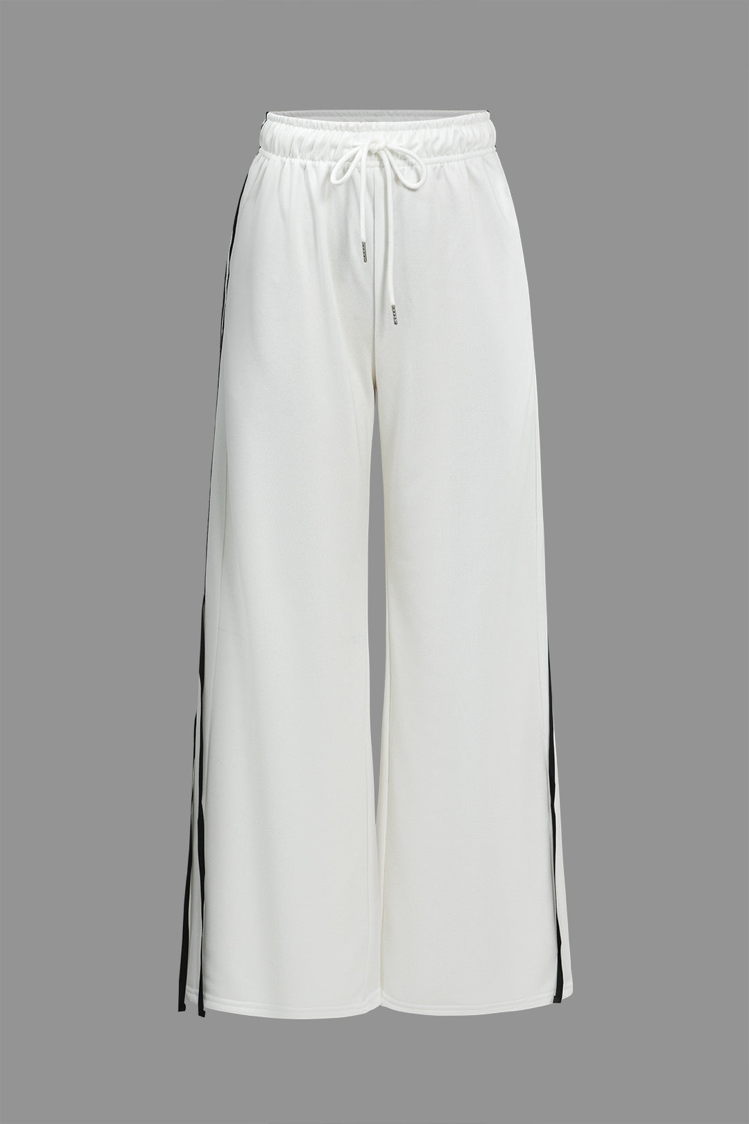 Contrast Bow Wide-Leg Pants