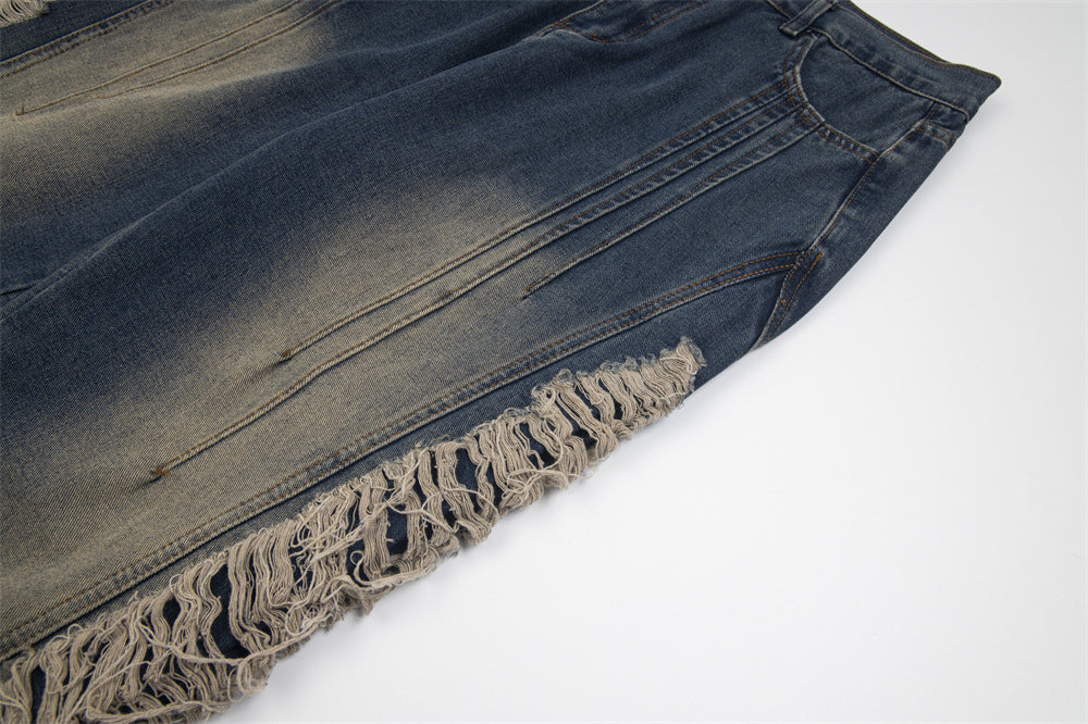 Rebel Shred Contrast Fringe Jeans