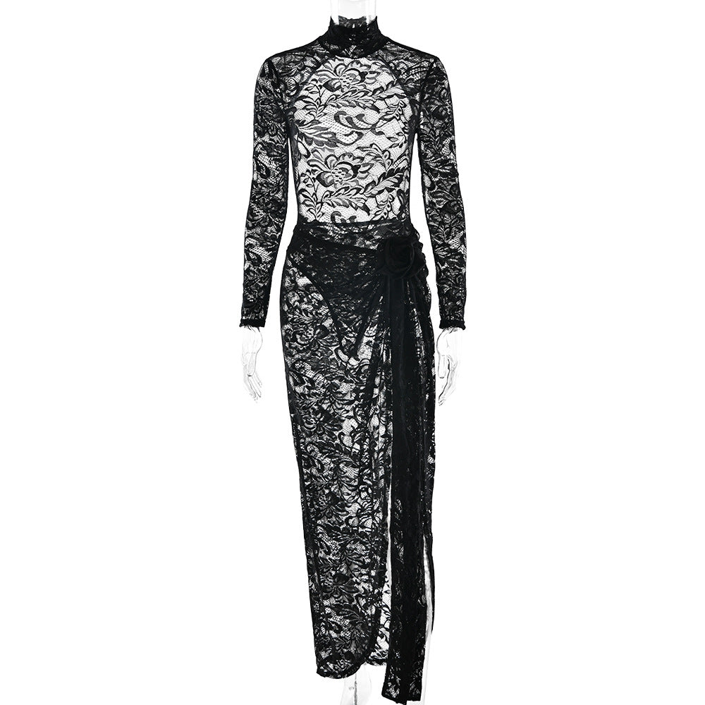 Crimson Eclipse Two-Piece Maxi Set