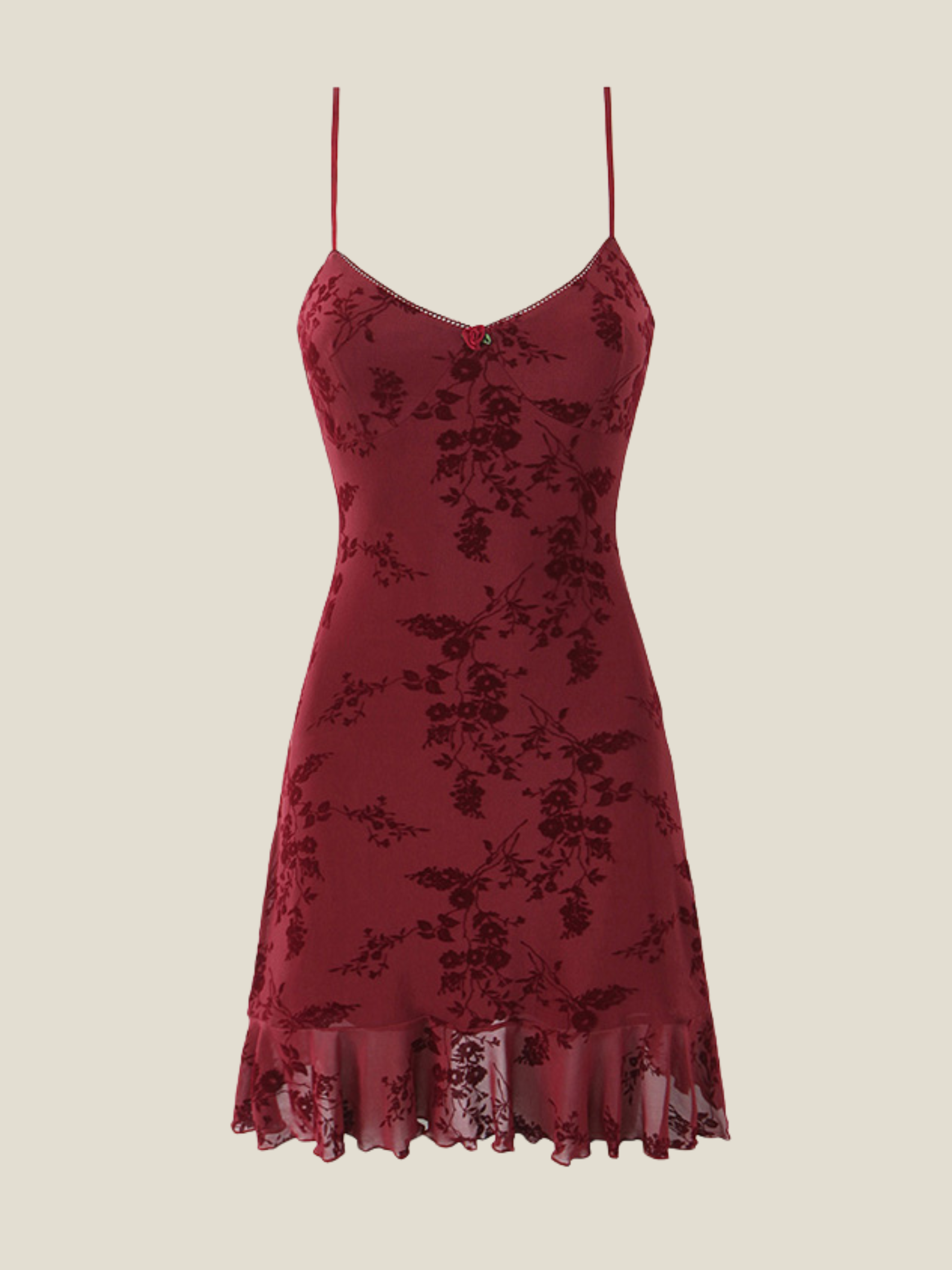 Selene Fleur Lace Trim Mini Dress