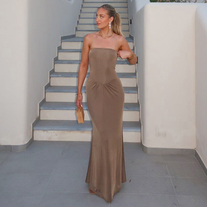 Solara Silkstone Strapless Maxi Dress