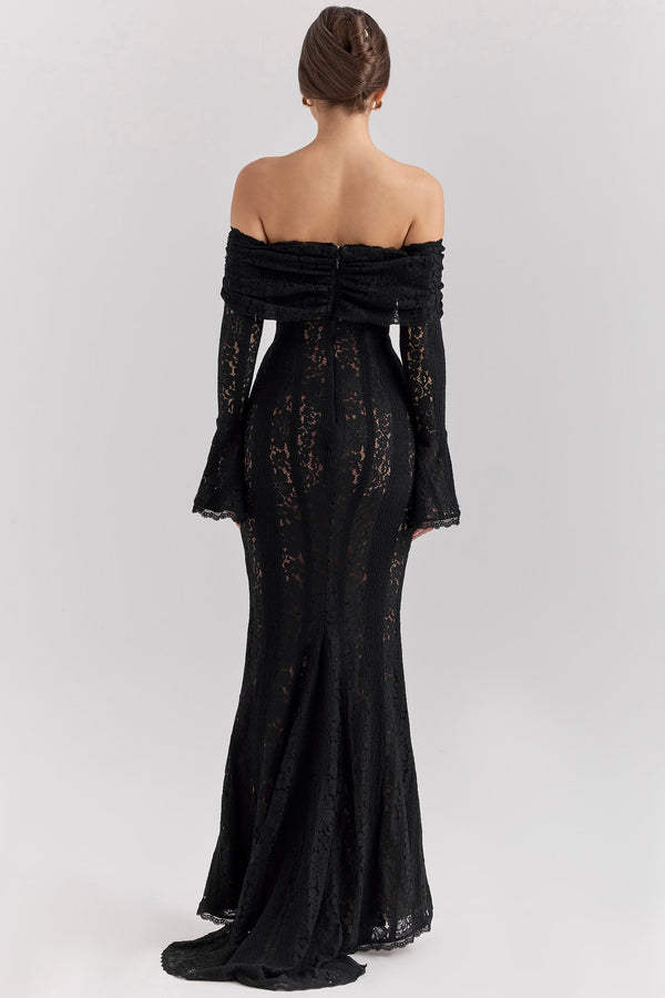 Black Rosalind Lace Maxi Dress