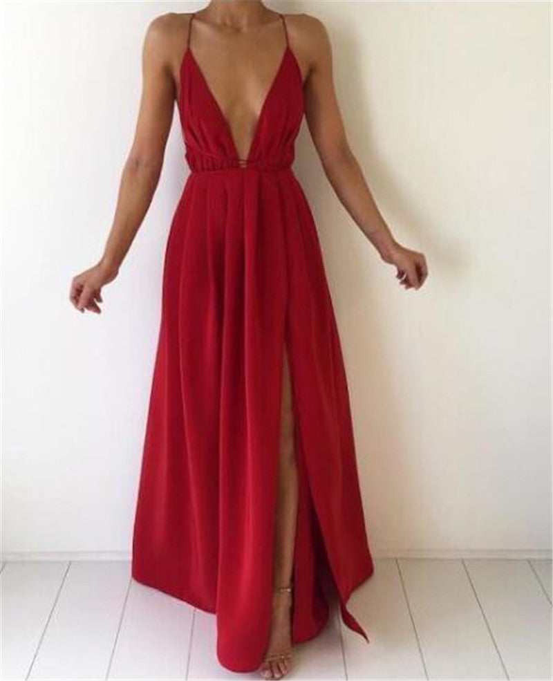 Women's Maxi Dress - Cross Back Detail - Sleeveless Design