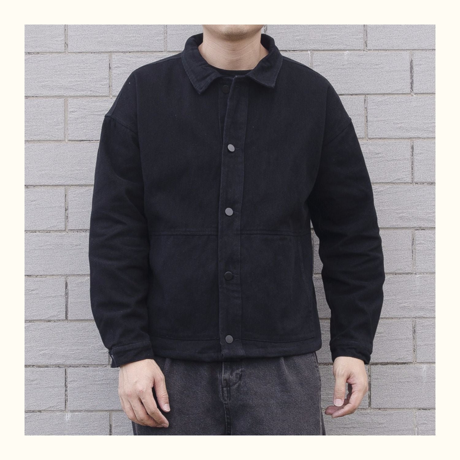 Byron Black Canvas Jacket