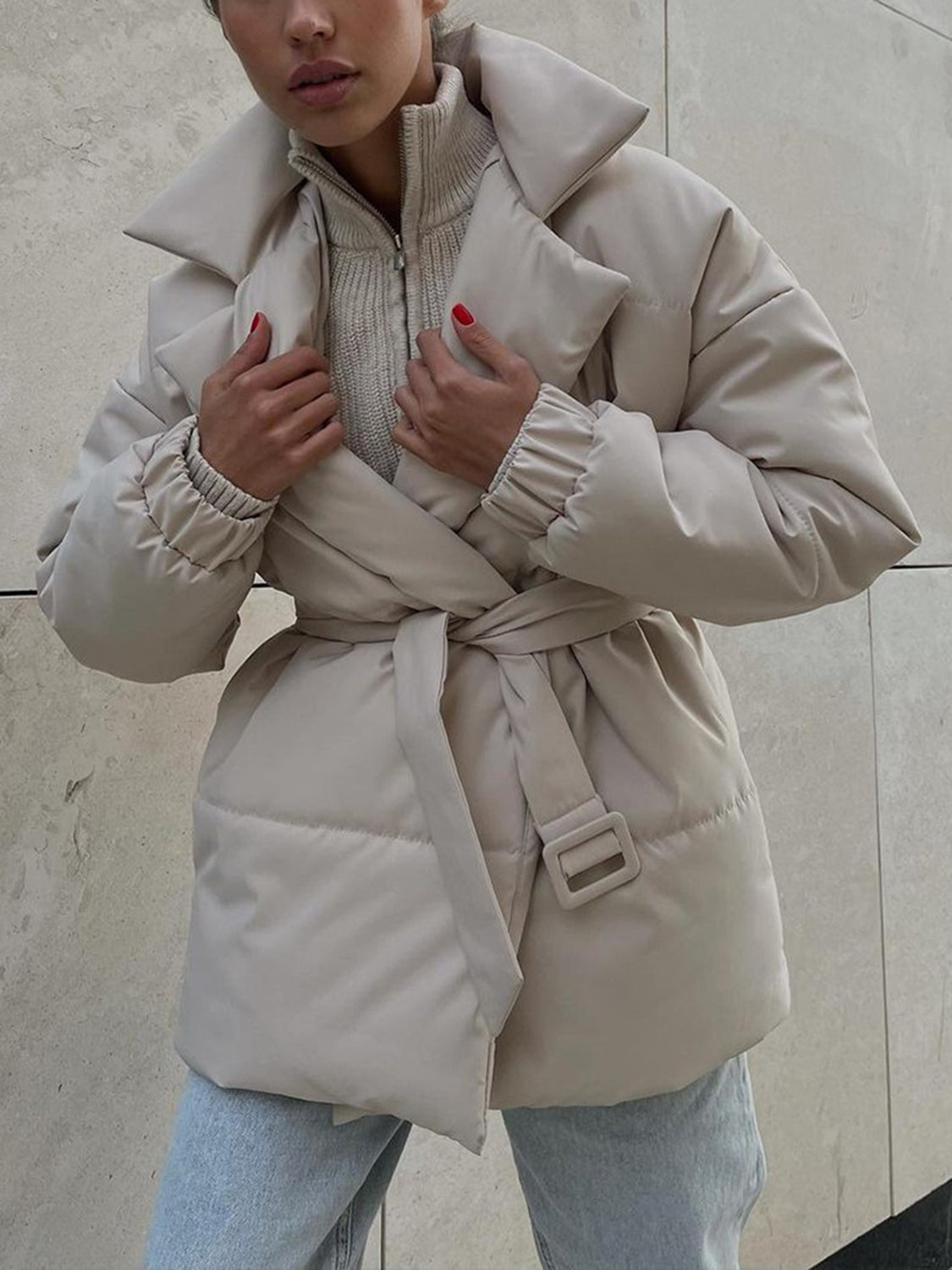 Cloudbound Belted Puffer Jacket