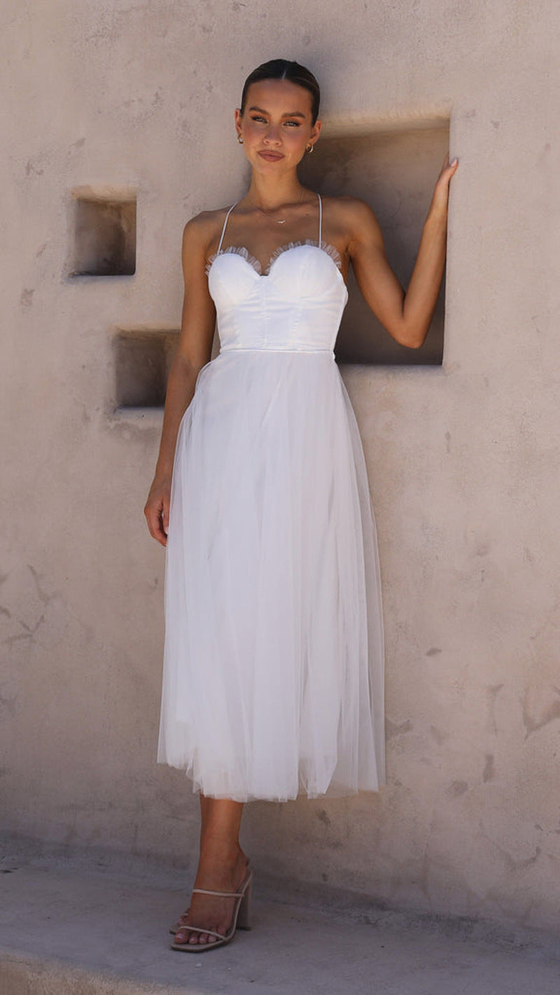 Seraphina Corset Tulle Midi Dress
