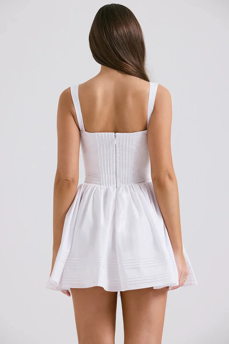 White Rhea Corset Mini Dress