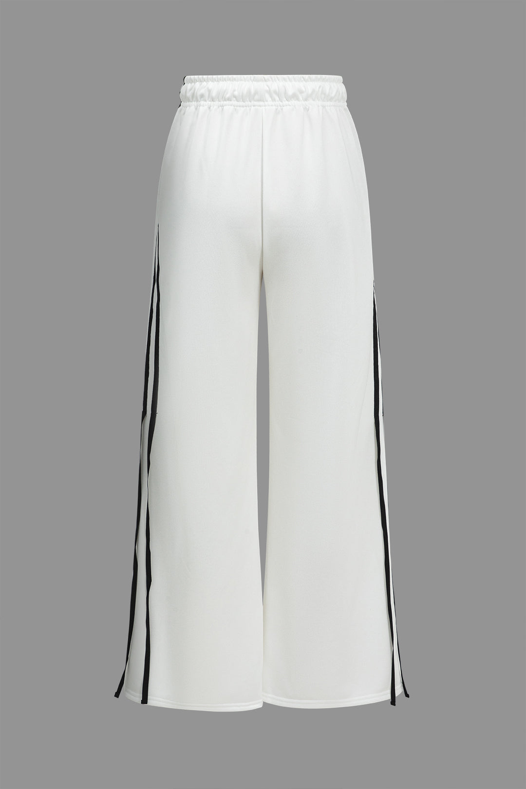 Contrast Bow Wide-Leg Pants