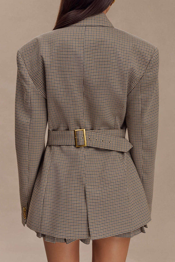 Regal Check Belted Blazer