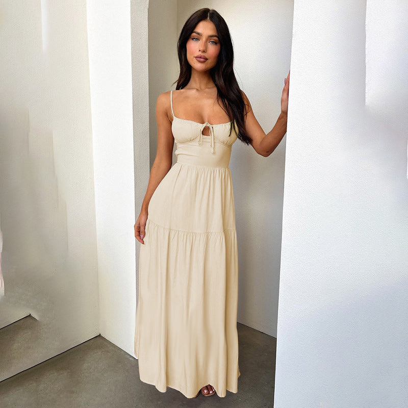 Moonrise Tiered Tie-Front Maxi Dress