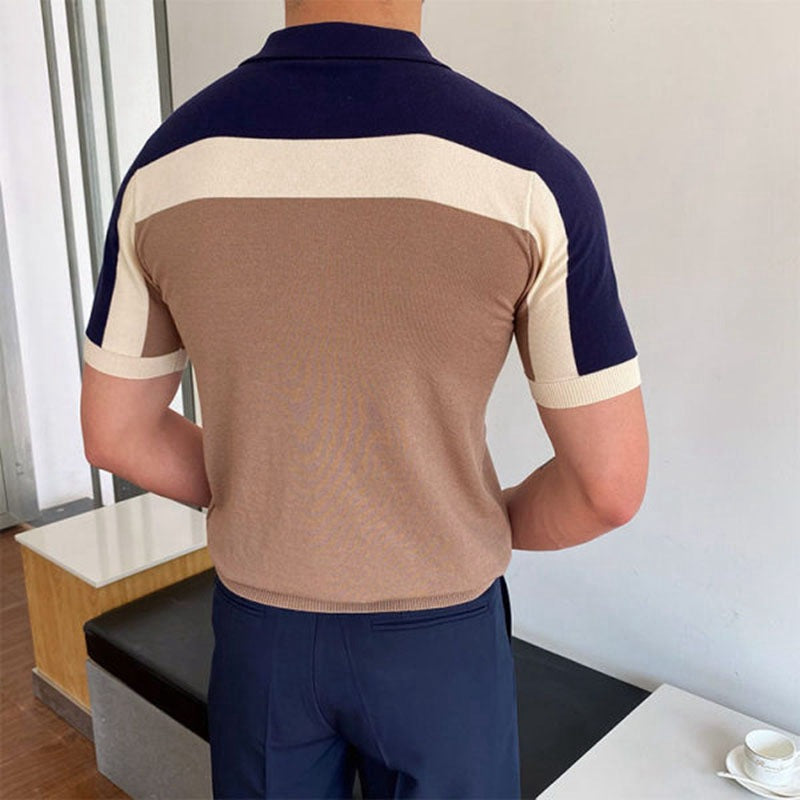 Navin Panel Knit Polo