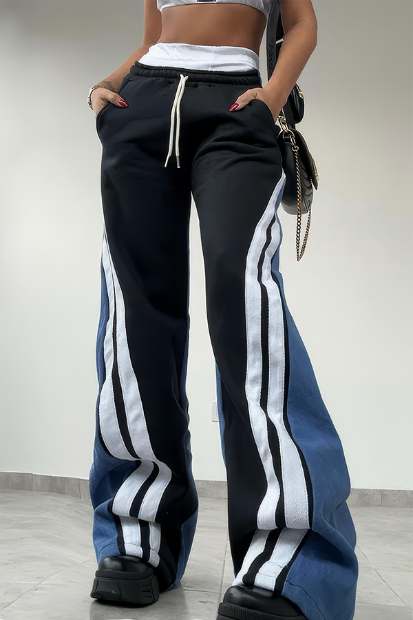 Striped Patchwork Joggers