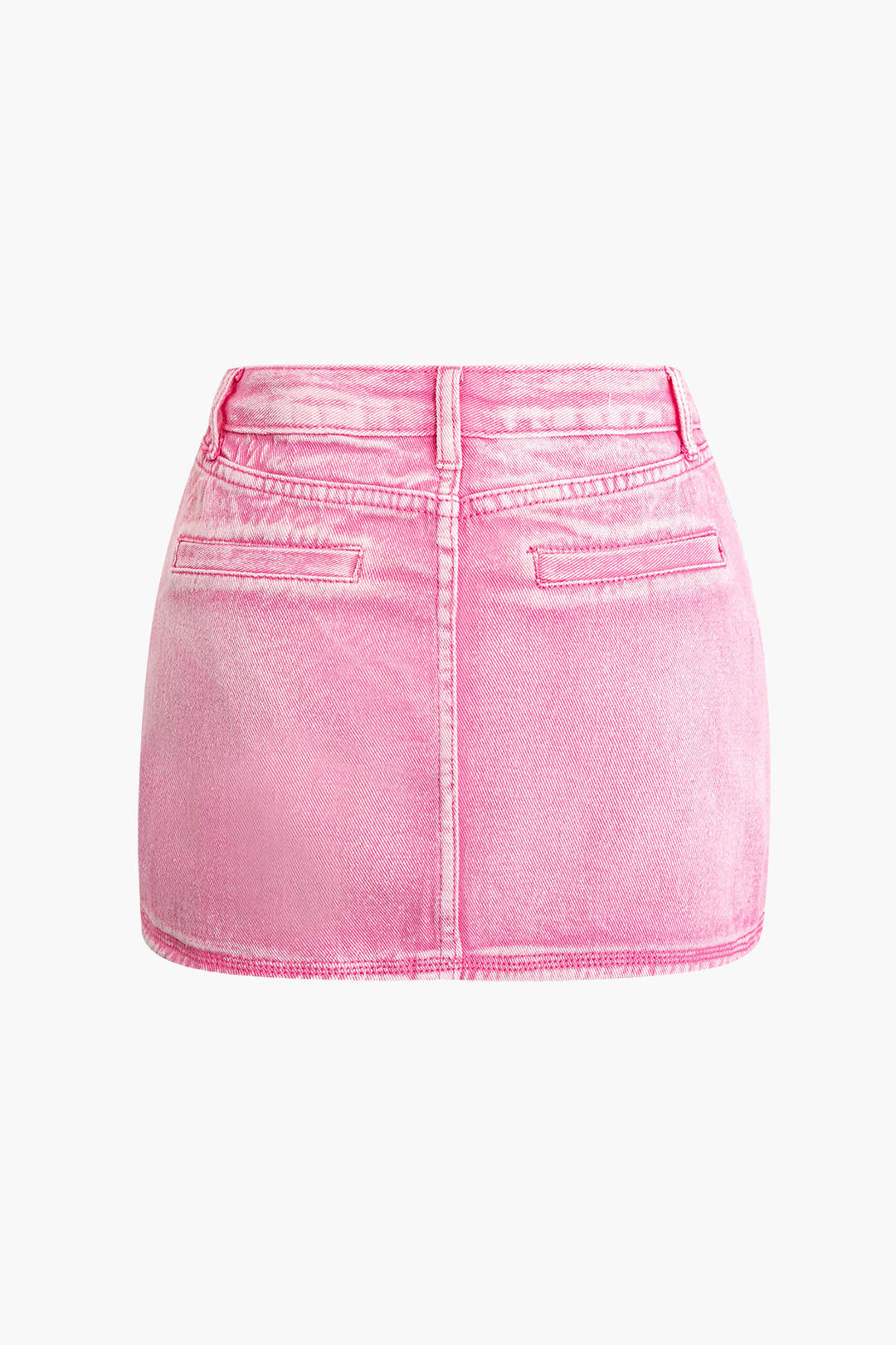 Faded Cargo Denim Mini Skirt