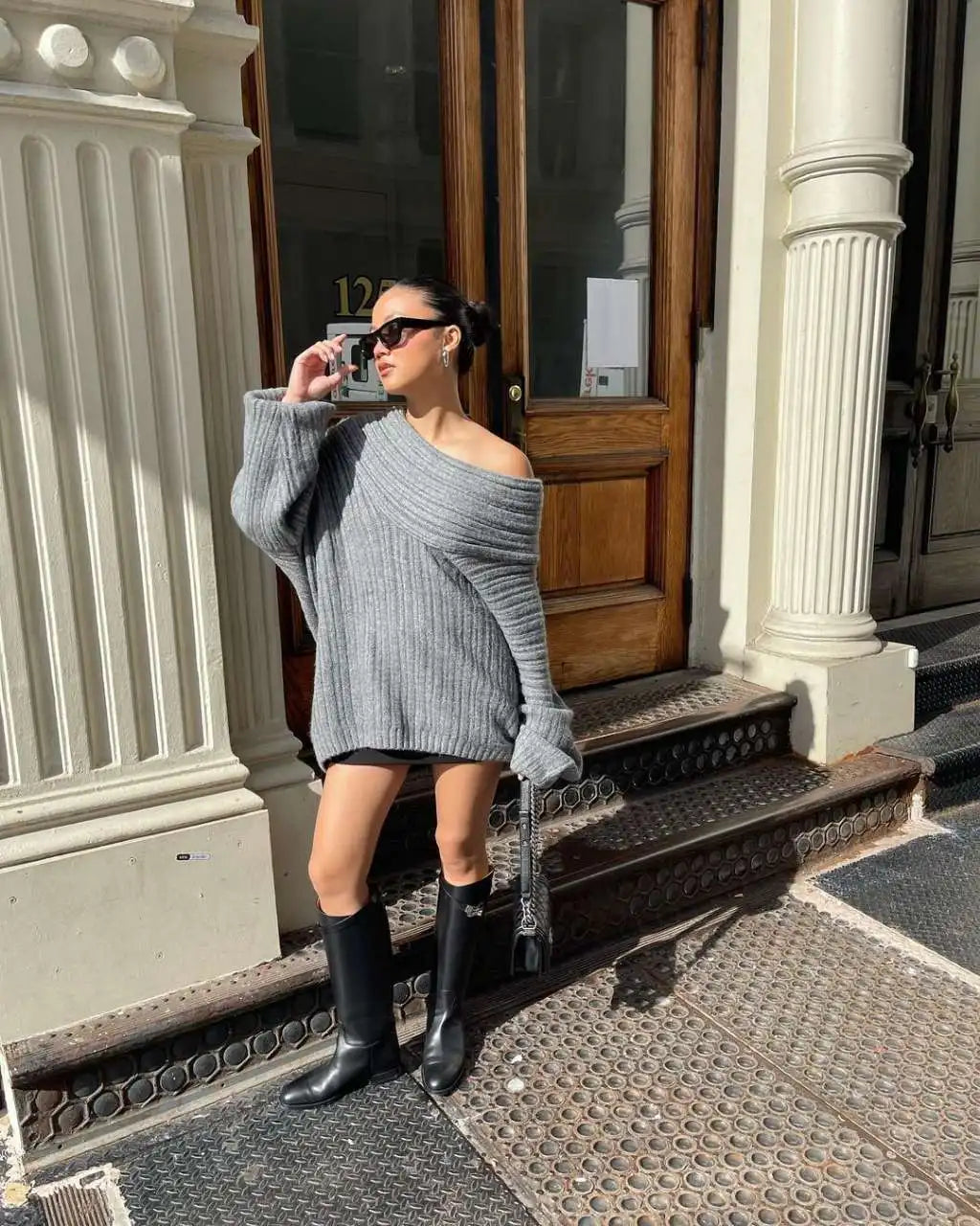 Luna Off-Shoulder Knit Jumper