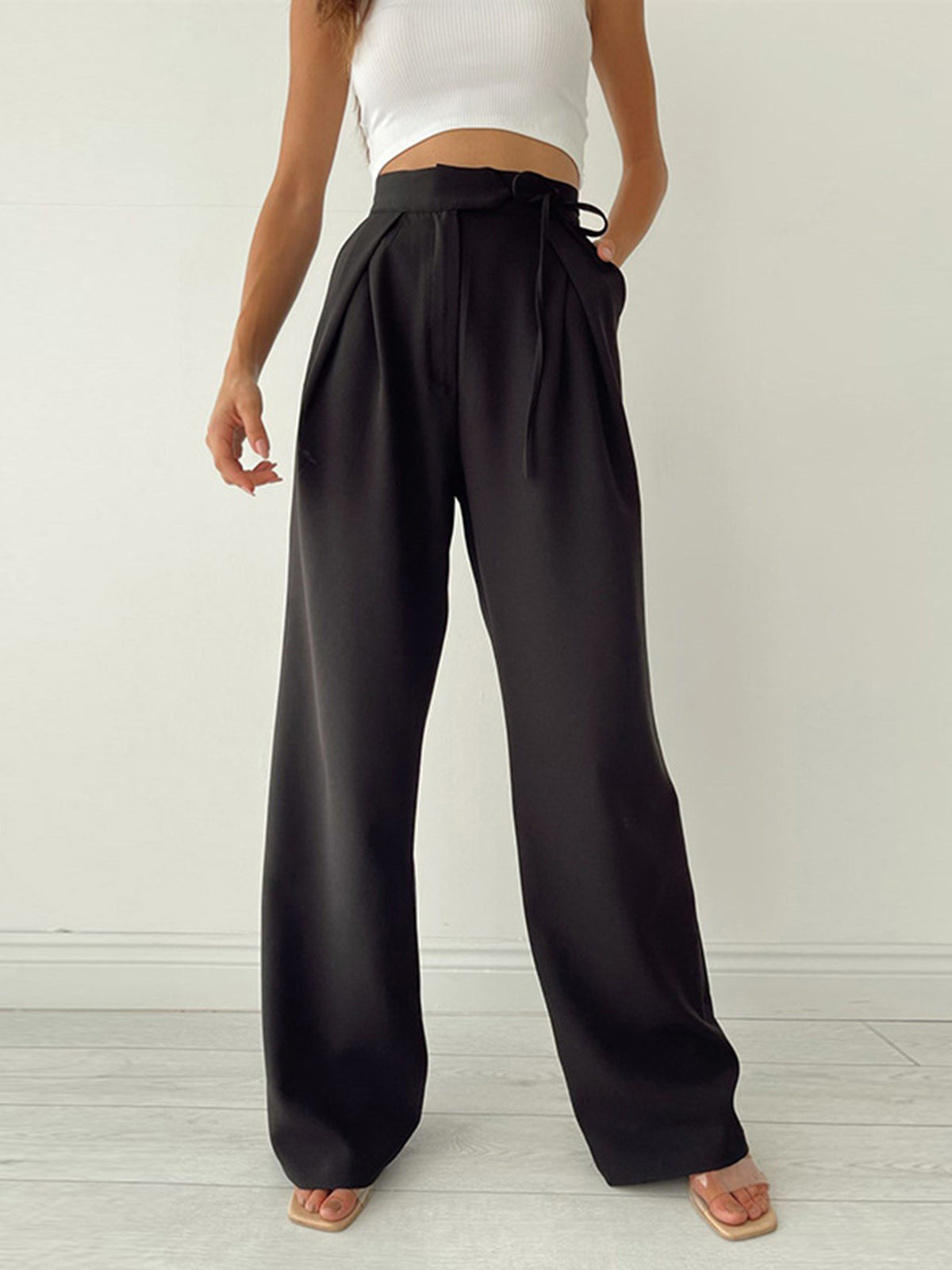 Elodie Relaxed Tie-Waist Trousers