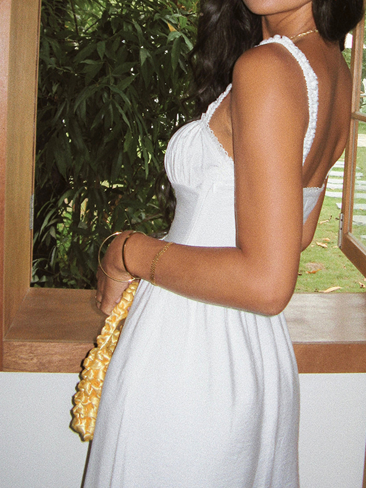 Smocked Corset Midi Dress