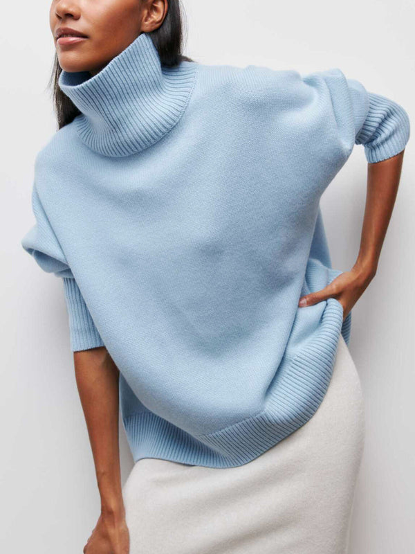 Oversized Ribbed Turtleneck Sweater