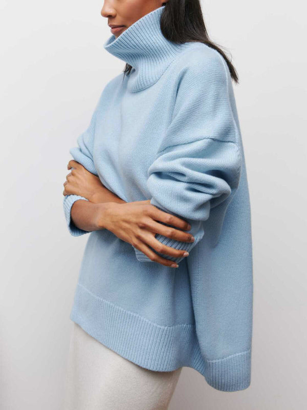 Oversized Ribbed Turtleneck Sweater
