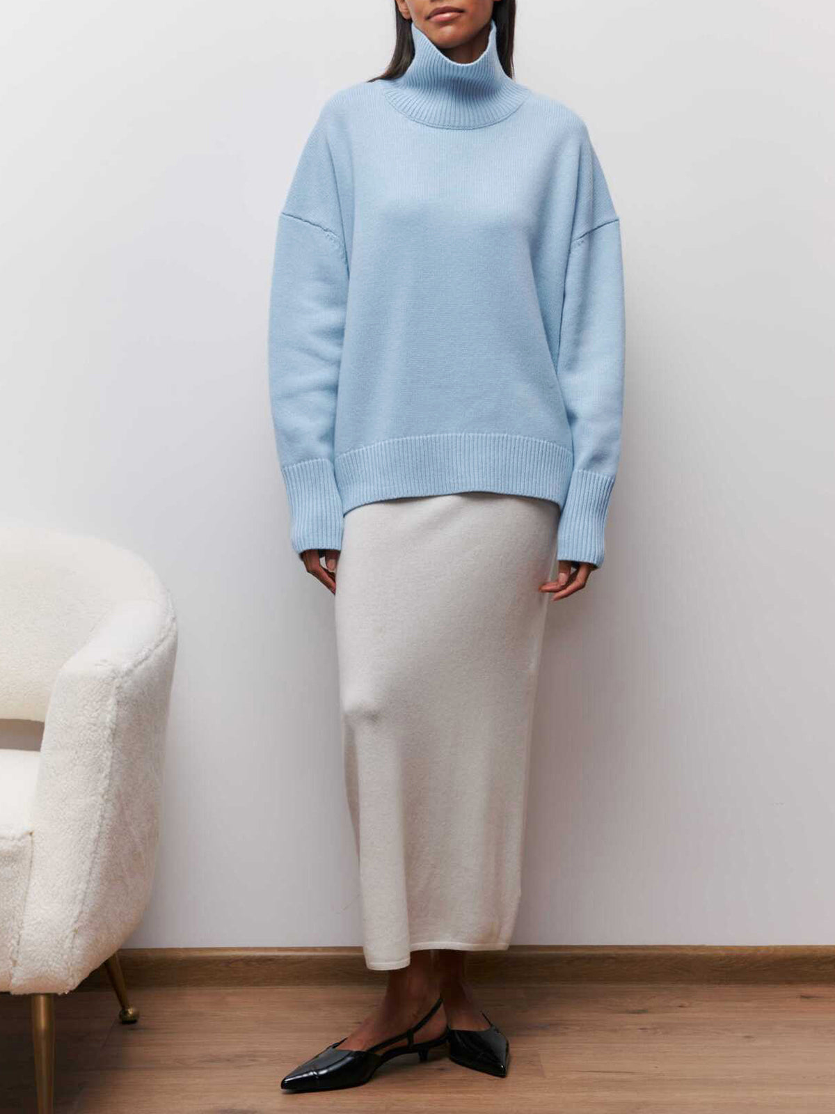 Oversized Ribbed Turtleneck Sweater