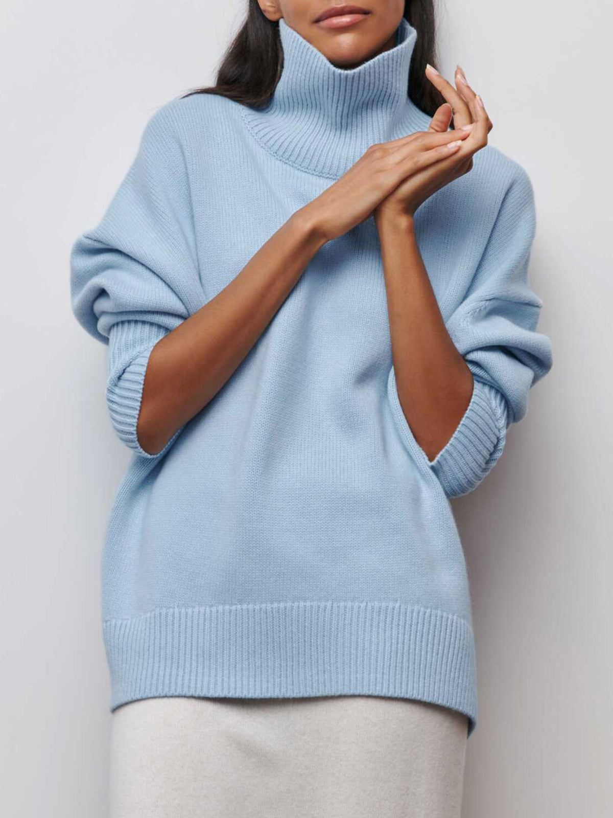 Oversized Ribbed Turtleneck Sweater