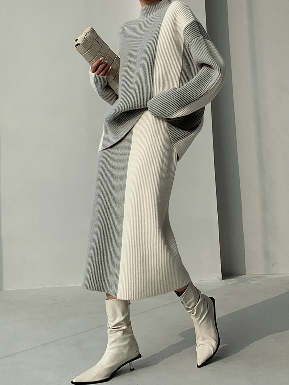 Brooklyn Colour-Block Knit Two-Piece Set
