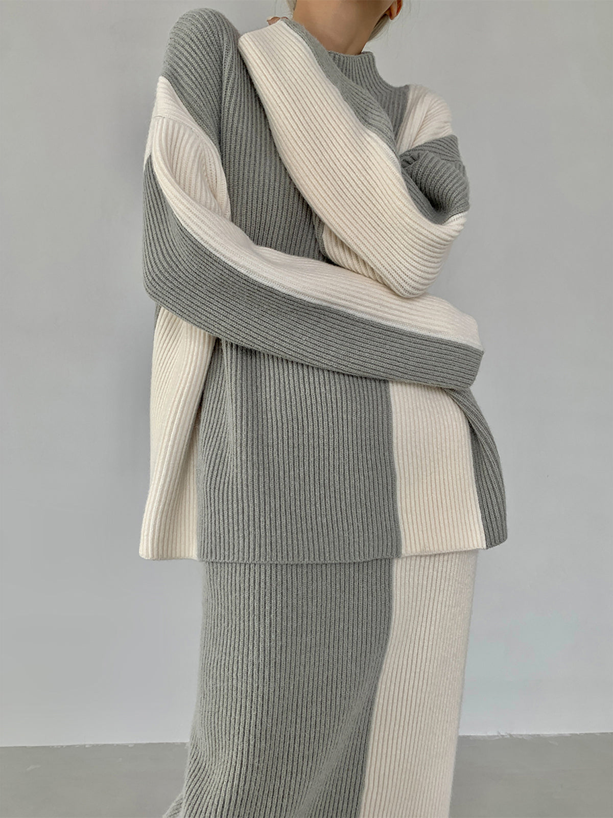 Brooklyn Colour-Block Knit Two-Piece Set